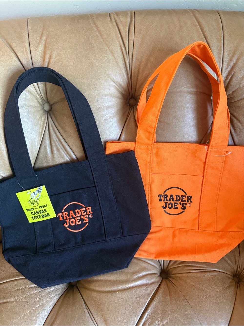 Trader Joe’s Halloween Canvas Tote Bag - Black and Orange